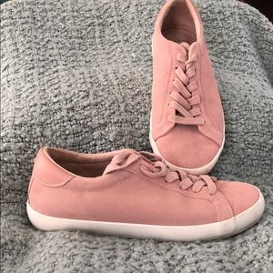 Gap pink suede women’s lace up sneakers.
